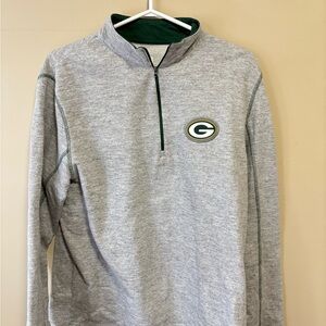 Team Apparel Gray and Green Quarter-Zip Pullover
